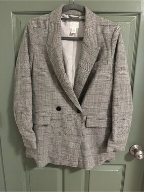 H&M Gray and Black Tweed Blazer